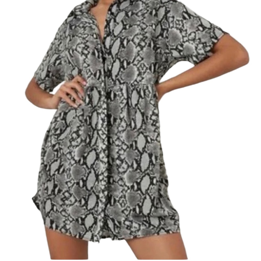 Missguided Snake Print T Shirt Dress Sz 4